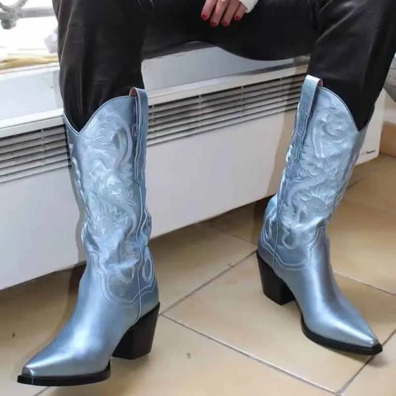 Women's Embroidered Bootie Western Cowboy Boots