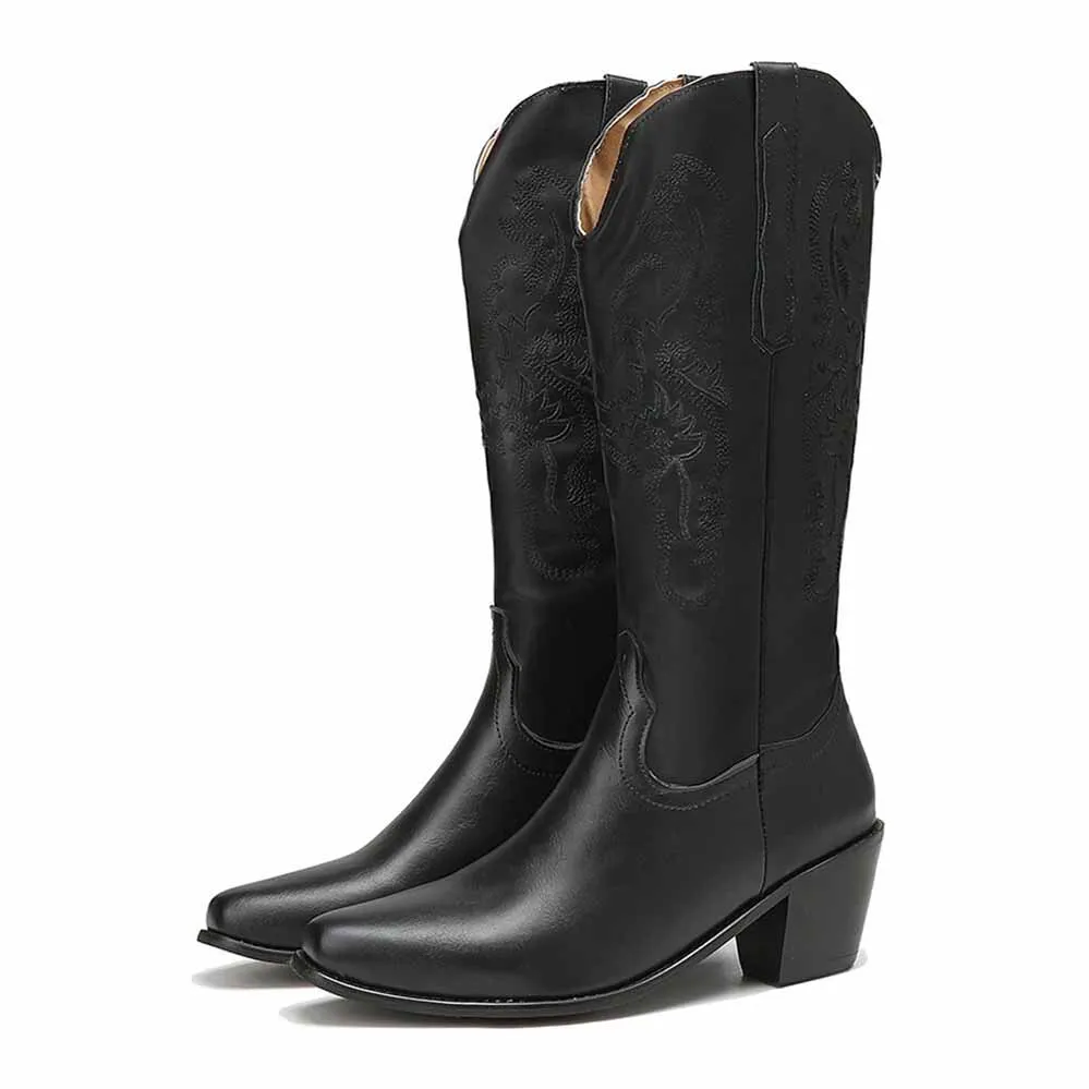 Women's Embroidered Bootie Western Cowboy Boots