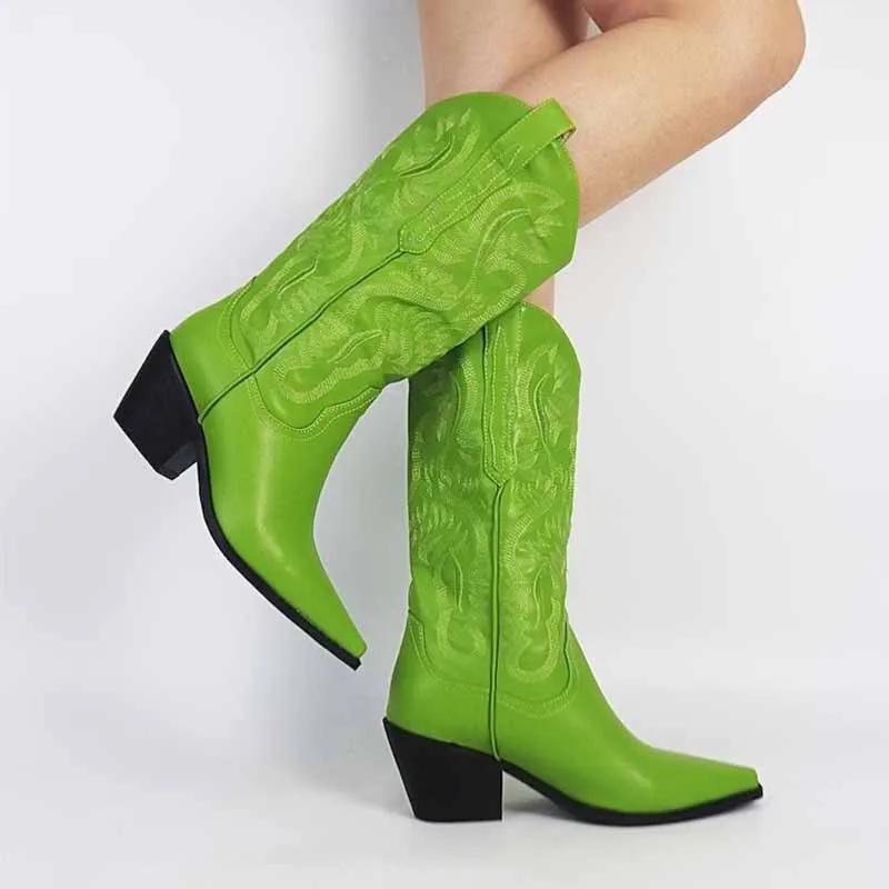 Women's Embroidered Bootie Western Cowboy Boots