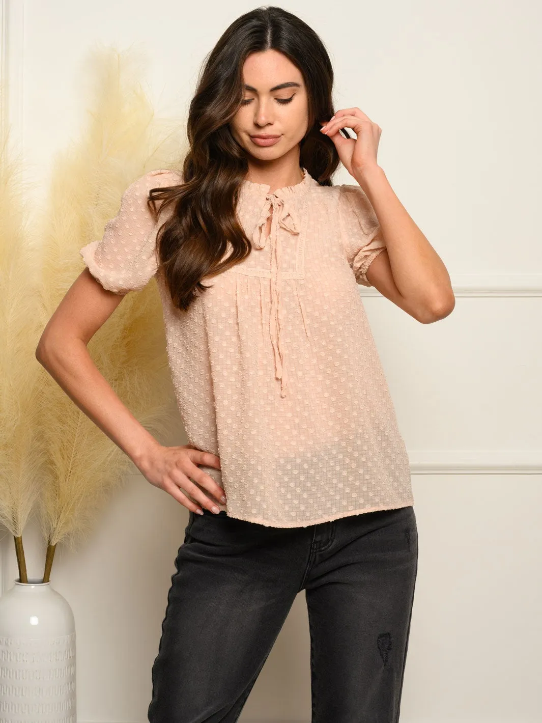 WOMEN'S PUFF SHORT SLEEVE TOP