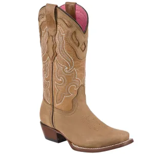 Women's Quincy Tan with Honey Square Toe Boots