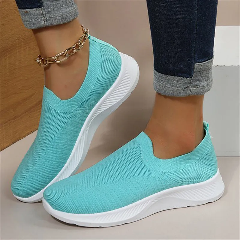 Women's Running Fitness Mesh Flat Slip On Loafers