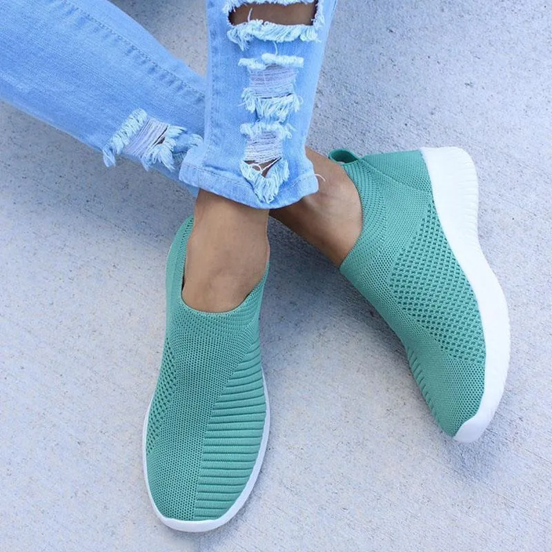 Women's Sneakers Flat Knitting Women Shoes New Plus Size