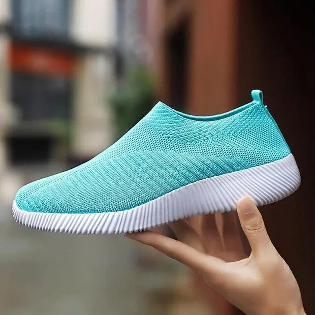 Women's Sneakers Flat Knitting Women Shoes New Plus Size