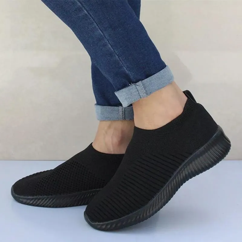 Women's Sneakers Flat Knitting Women Shoes New Plus Size