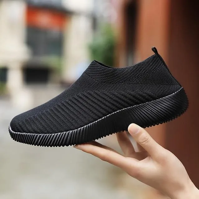 Women's Sneakers Flat Knitting Women Shoes New Plus Size