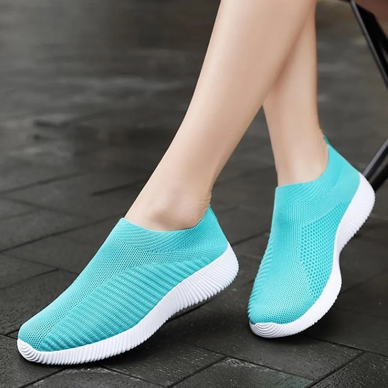 Women's Sneakers Flat Knitting Women Shoes New Plus Size