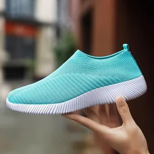 Women's Sneakers Flat Knitting Women Shoes New Plus Size