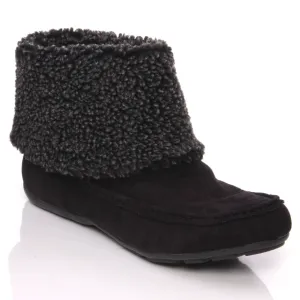 Womens Suede Upper Faux Fur Ankle Boots