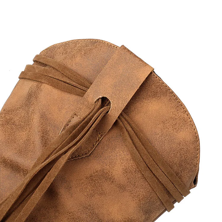 Women's Tassel Round Toe Mid Calf Western Boots