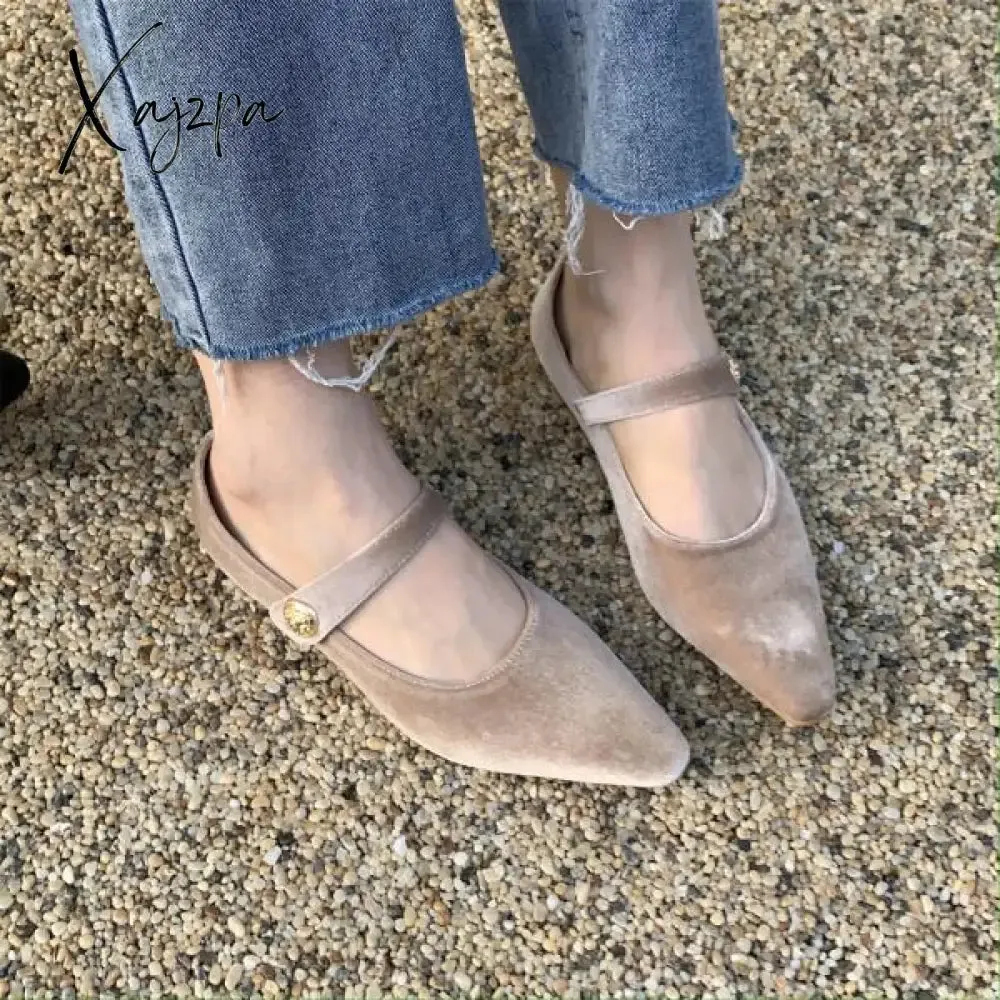 Xajzpa - Shoes Woman 2023 Casual Female Sneakers Autumn Flats Modis Shallow Mouth Pointed Toe New Fall Dress Summer Boat Moccasin Cute