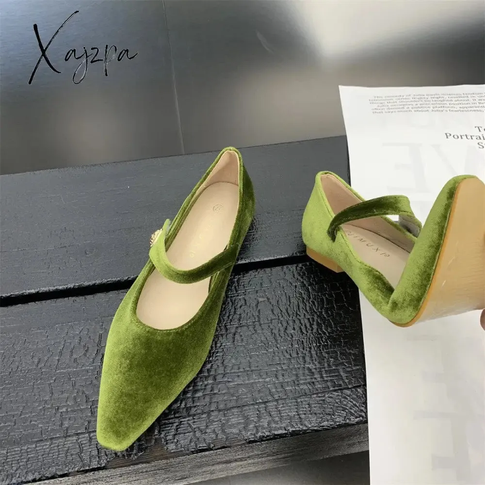 Xajzpa - Shoes Woman 2023 Casual Female Sneakers Autumn Flats Modis Shallow Mouth Pointed Toe New Fall Dress Summer Boat Moccasin Cute