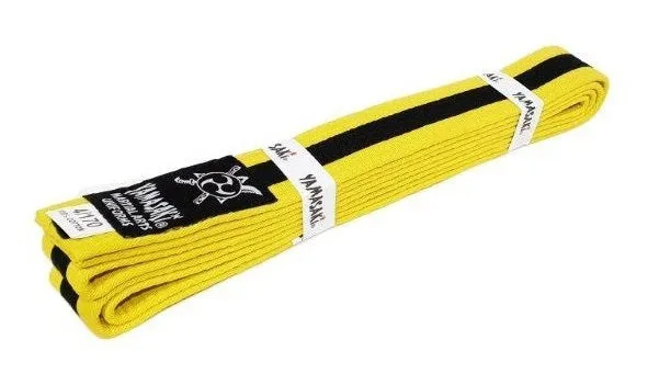 Yamasaki Coloured Striped Martial Arts Belts | [Black Stripe] All Colours