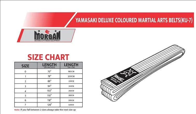 Yamasaki Coloured Striped Martial Arts Belts | [Black Stripe] All Colours