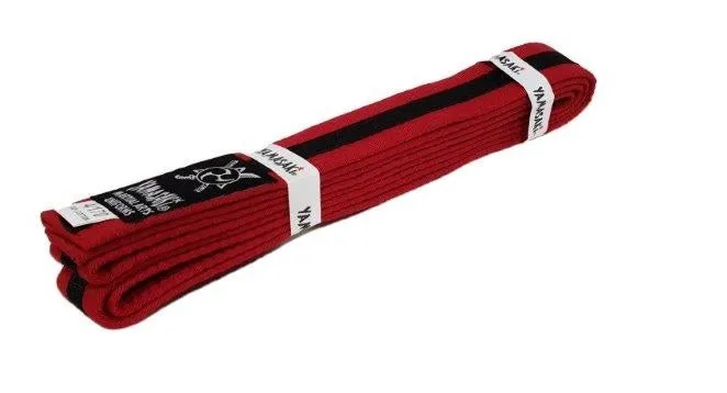 Yamasaki Coloured Striped Martial Arts Belts | [Black Stripe] All Colours