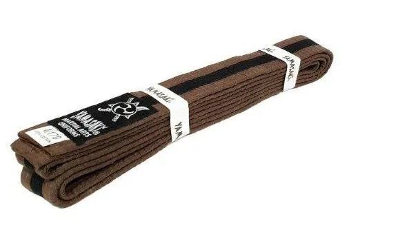 Yamasaki Coloured Striped Martial Arts Belts | [Black Stripe] All Colours