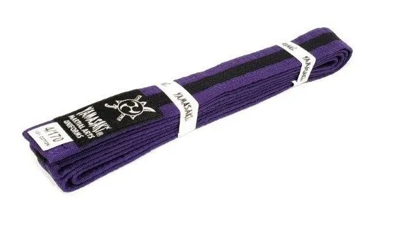 Yamasaki Coloured Striped Martial Arts Belts | [Black Stripe] All Colours