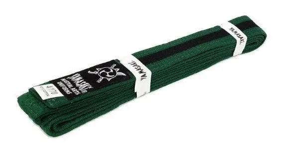 Yamasaki Coloured Striped Martial Arts Belts | [Black Stripe] All Colours