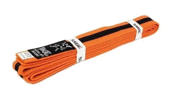 Yamasaki Coloured Striped Martial Arts Belts | [Black Stripe] All Colours