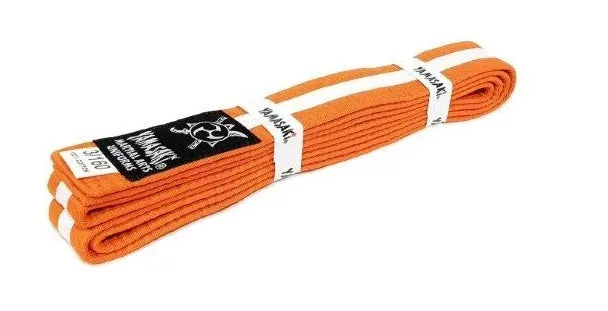 Yamasaki Coloured Striped Martial Arts Belts | [White Stripe] All Colours