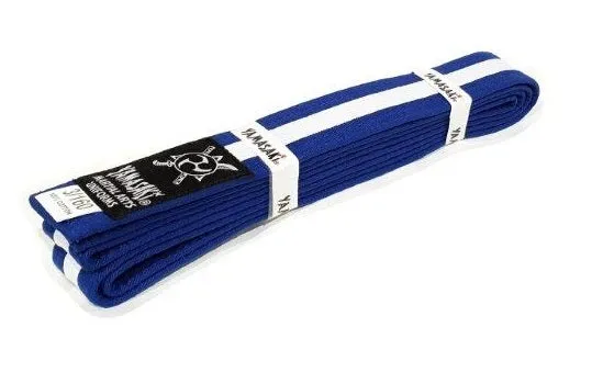 Yamasaki Coloured Striped Martial Arts Belts | [White Stripe] All Colours