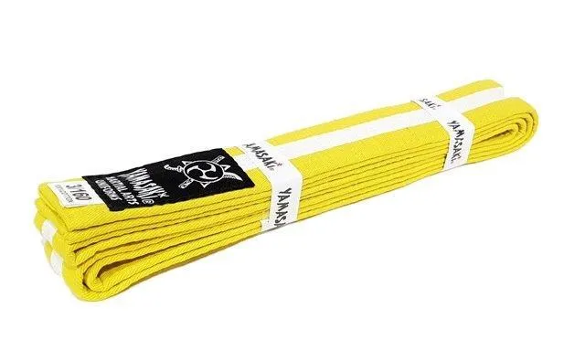 Yamasaki Coloured Striped Martial Arts Belts | [White Stripe] All Colours
