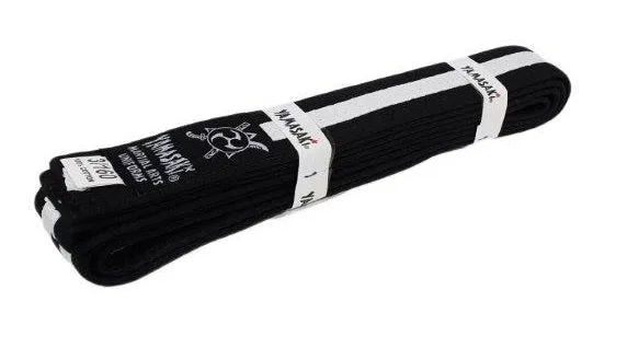 Yamasaki Coloured Striped Martial Arts Belts | [White Stripe] All Colours