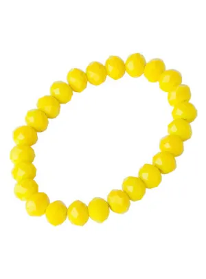 Yellow Beaded Stretch Bracelet