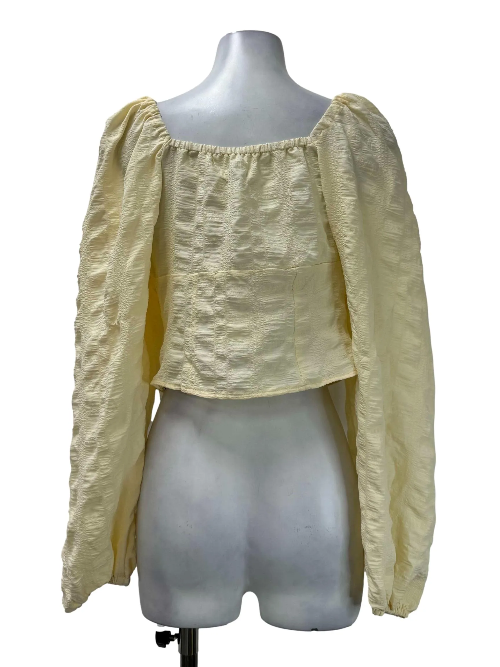Yellow Front Tie Blouse