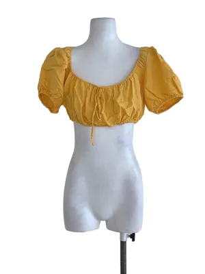Yellow Plain Crop Top