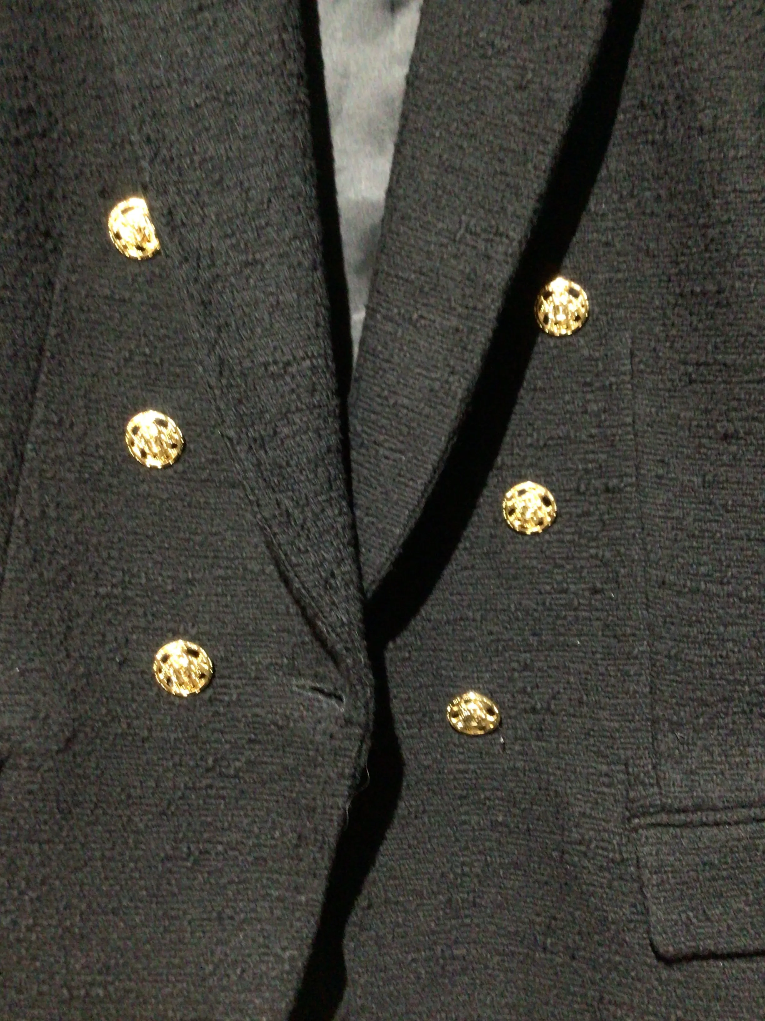 Zara Black tweed Blazer with Gold Buttons