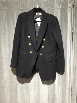Zara Black tweed Blazer with Gold Buttons