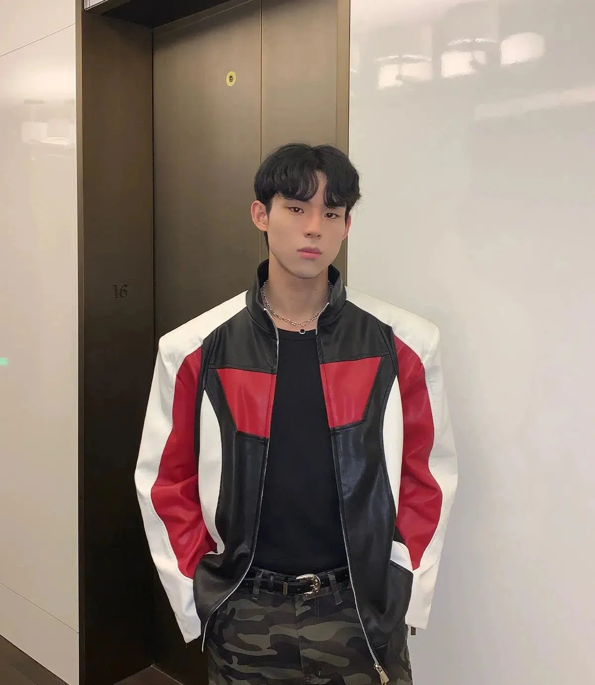 Zip-up Colorblock Motorcycle Jacket